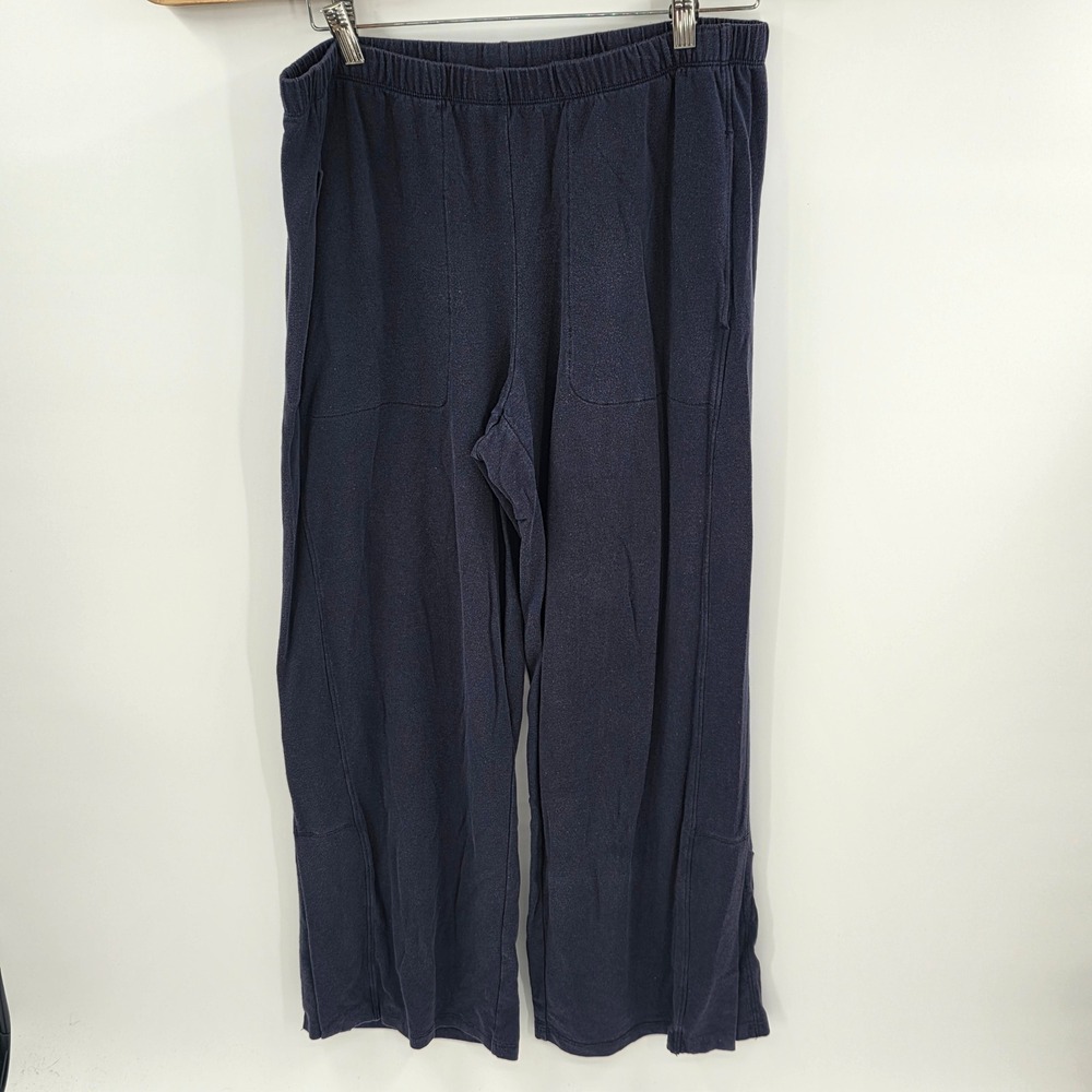 Eileen Fisher Womens Medium Navy Blue Straight Leg Stretch Pants